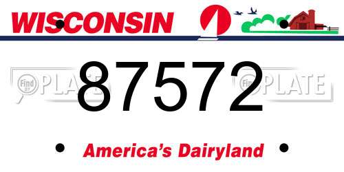 87572 Wisconsin License Plate