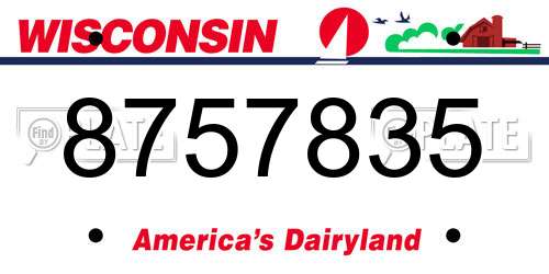 8757835 Wisconsin License Plate