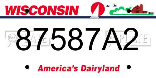 87587A2 Wisconsin License Plate