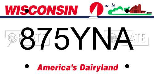 875YNA Wisconsin License Plate