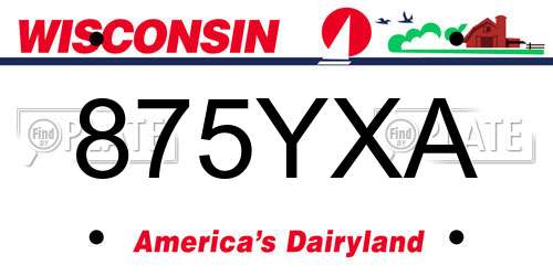 875YXA Wisconsin License Plate