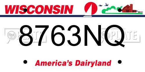 8763NQ Wisconsin License Plate