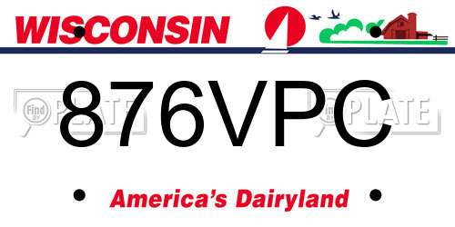 876VPC Wisconsin License Plate