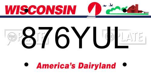 876YUL Wisconsin License Plate