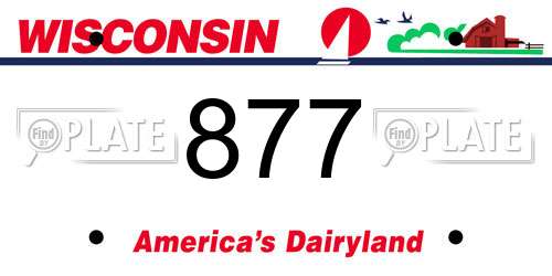 877 Wisconsin License Plate