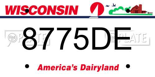 8775DE Wisconsin License Plate