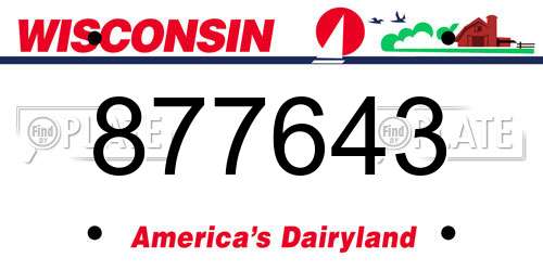 877643 Wisconsin License Plate