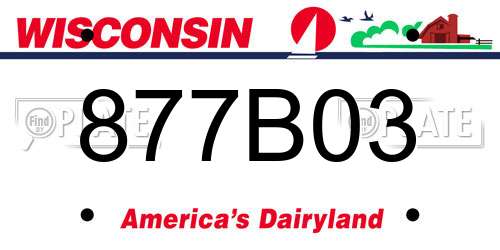 877B03 Wisconsin License Plate