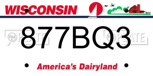 877BQ3 Wisconsin License Plate