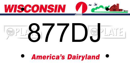 877DJ Wisconsin License Plate
