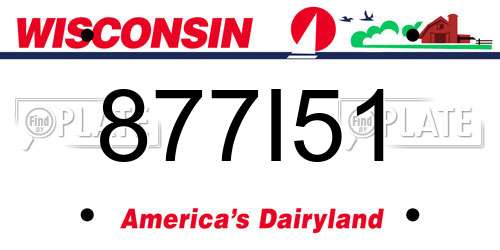 877I51 Wisconsin License Plate