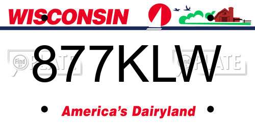 877KLW Wisconsin License Plate