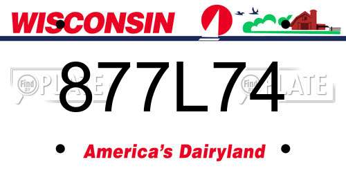 877L74 Wisconsin License Plate