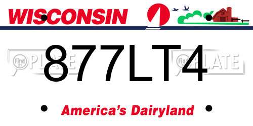 877LT4 Wisconsin License Plate
