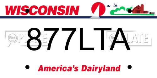877LTA Wisconsin License Plate