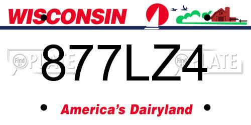 877LZ4 Wisconsin License Plate