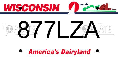 877LZA Wisconsin License Plate