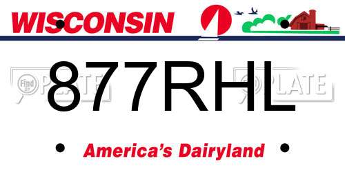 877RHL Wisconsin License Plate