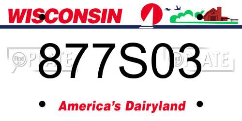 877S03 Wisconsin License Plate