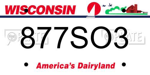 877SO3 Wisconsin License Plate
