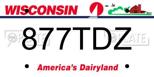 877TDZ Wisconsin License Plate