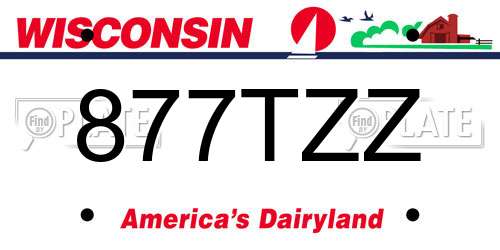 877TZZ Wisconsin License Plate