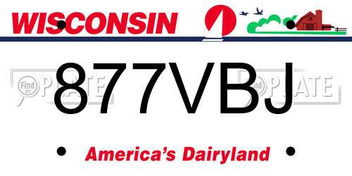 877VBJ Wisconsin License Plate