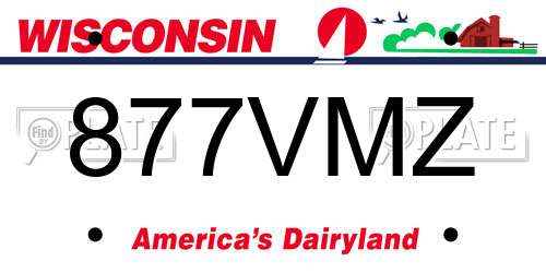 877VMZ Wisconsin License Plate