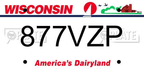 877VZP Wisconsin License Plate