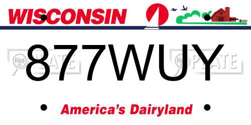 877WUY Wisconsin License Plate