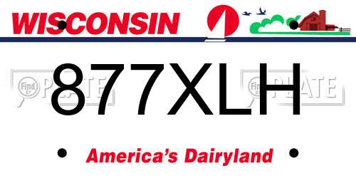 877XLH Wisconsin License Plate