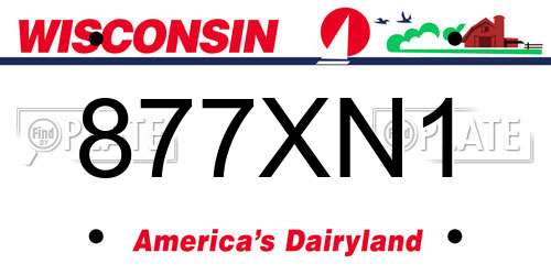 877XN1 Wisconsin License Plate
