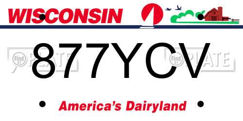 877YCV Wisconsin License Plate