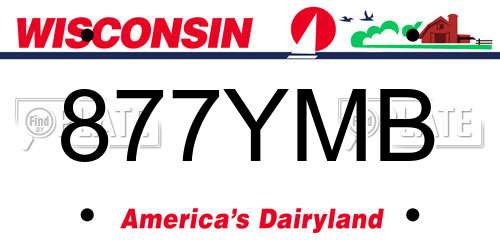 877YMB Wisconsin License Plate