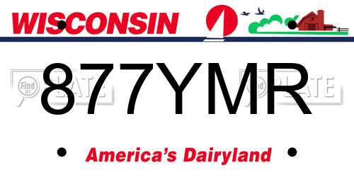 877YMR Wisconsin License Plate