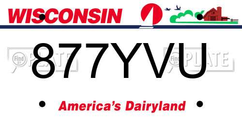 877YVU Wisconsin License Plate