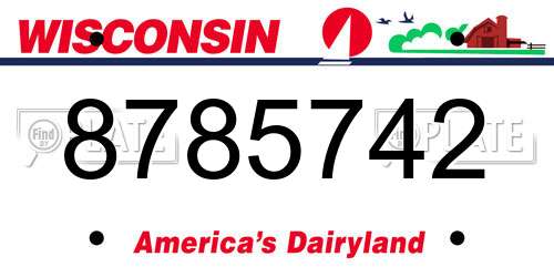 8785742 Wisconsin License Plate