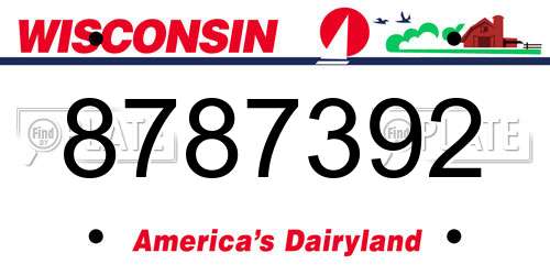 8787392 Wisconsin License Plate