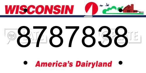 8787838 Wisconsin License Plate