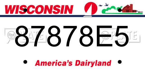 87878E5 Wisconsin License Plate