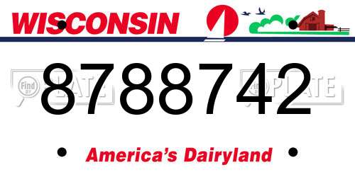 8788742 Wisconsin License Plate
