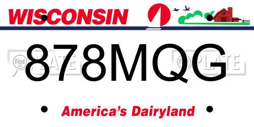 878MQG Wisconsin License Plate