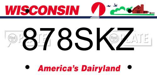 878SKZ Wisconsin License Plate