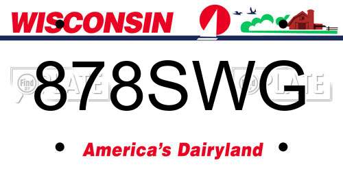 878SWG Wisconsin License Plate