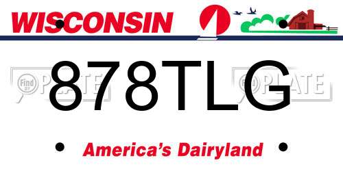 878TLG Wisconsin License Plate
