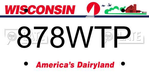 878WTP Wisconsin License Plate