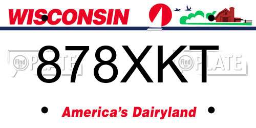 878XKT Wisconsin License Plate