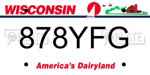 878YFG Wisconsin License Plate