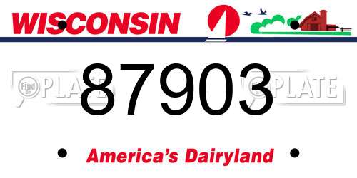 87903 Wisconsin License Plate