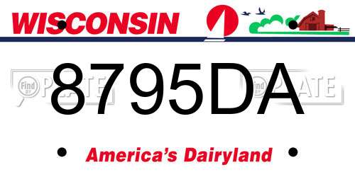 8795DA Wisconsin License Plate